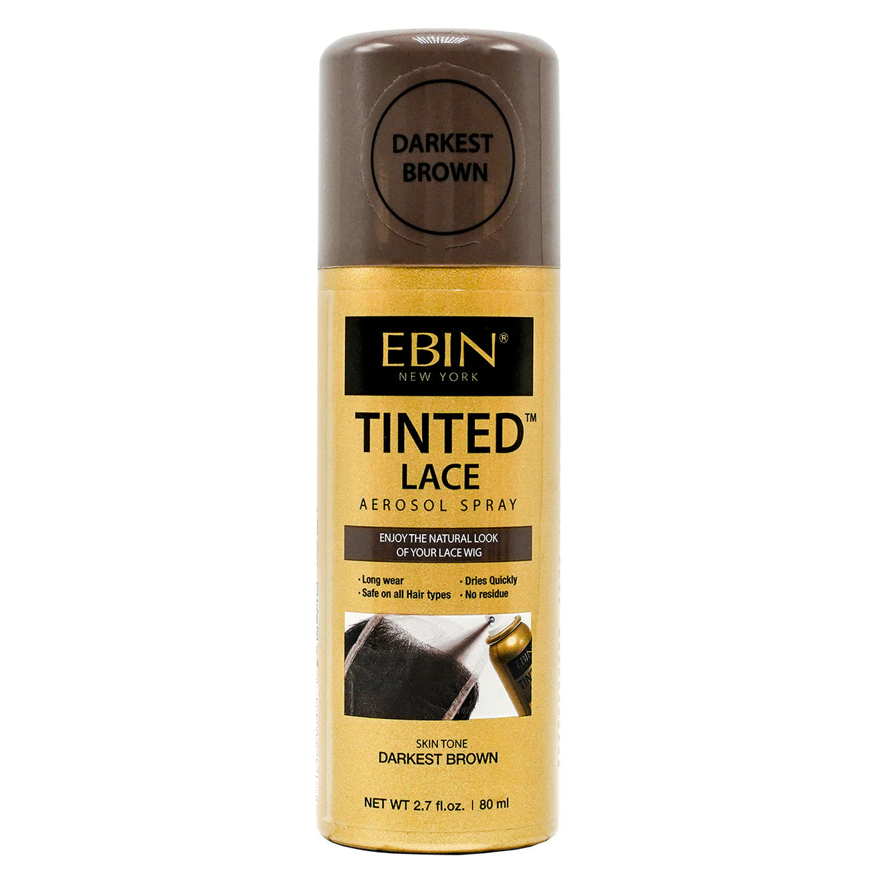 EBIN Tinted Lace Aerosol Spray Darkest Brown