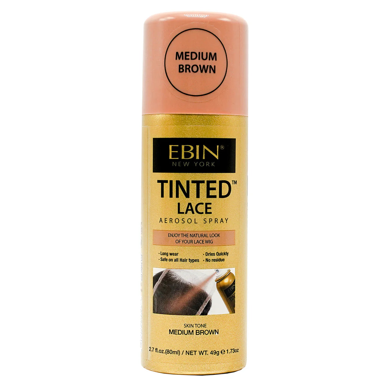 EBIN Tinted Lace Aerosol Spray Medium Brown