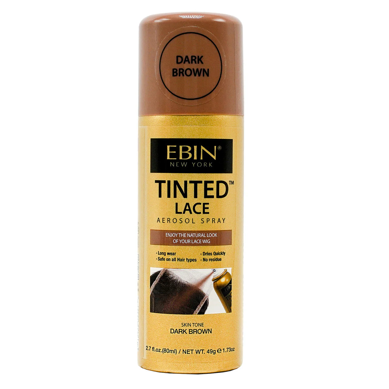 EBIN Tinted Lace Aerosol Spray Dark Brown
