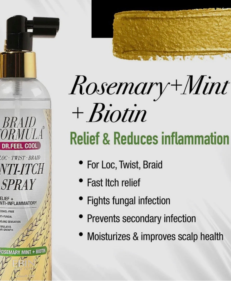 EBIN Braid Formula Anti-Itch Spray Rosemary Mint Biotin