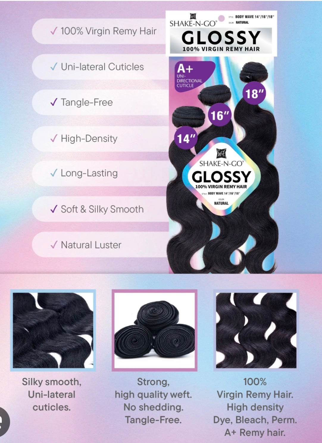 Shake N Go Glossy Body Wave 18”20"22"