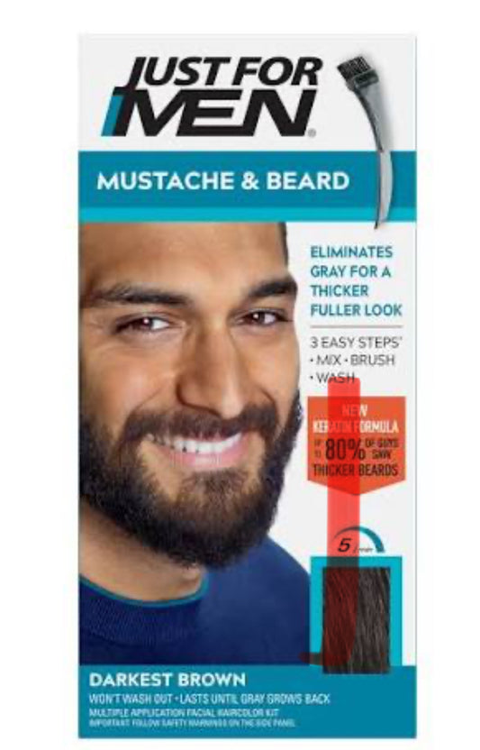 Just for Men Mustache & Beard Color Kit M-50 Darkest Brown
