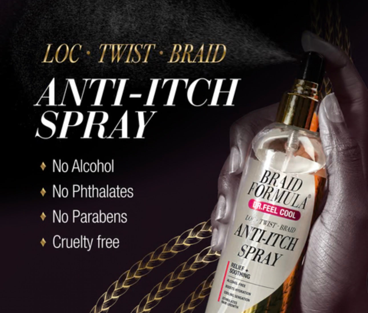 EBIN Braid Formula Anti-Itch Spray Watermelon Mint Biotin