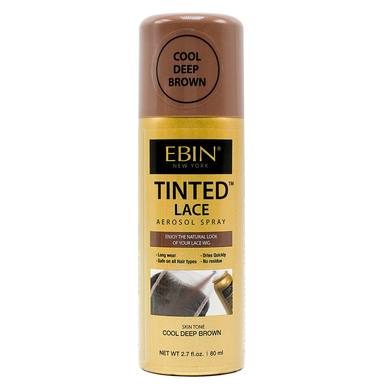 EBIN Tinted Lace Aerosol Spray Dark Cool Deep Brown