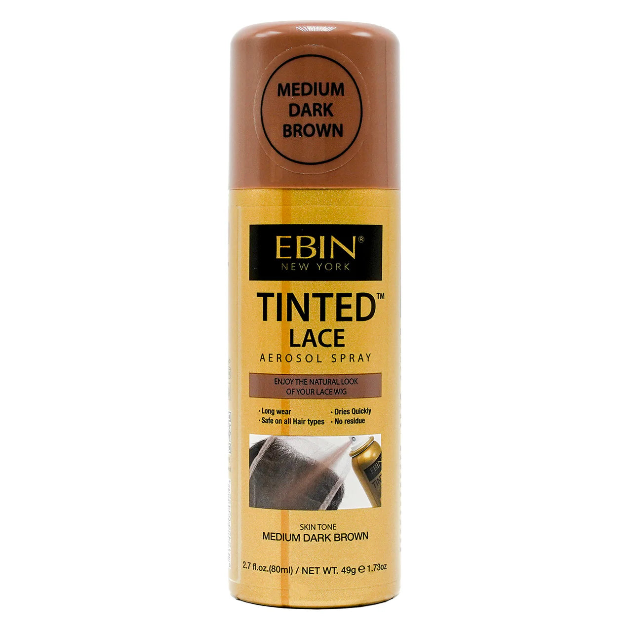 EBIN Tinted Lace Aerosol Spray Medium Dark Brown