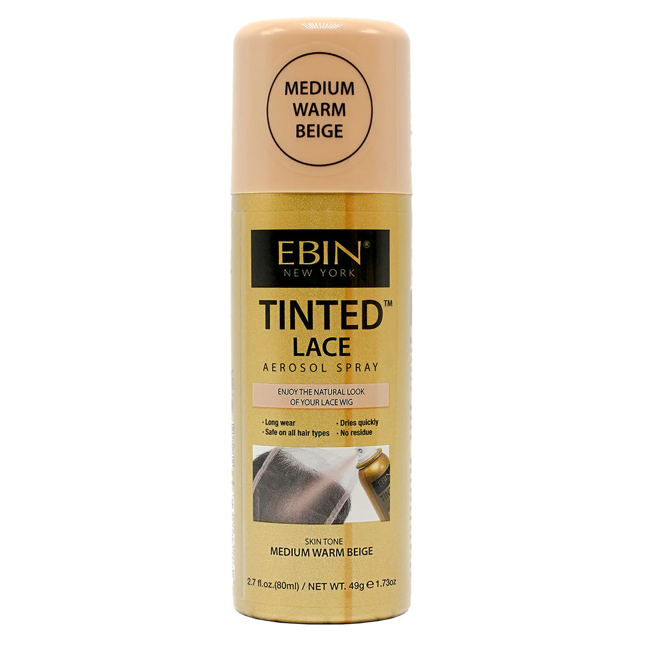 EBIN Tinted Lace Aerosol Spray Medium Warm Beige