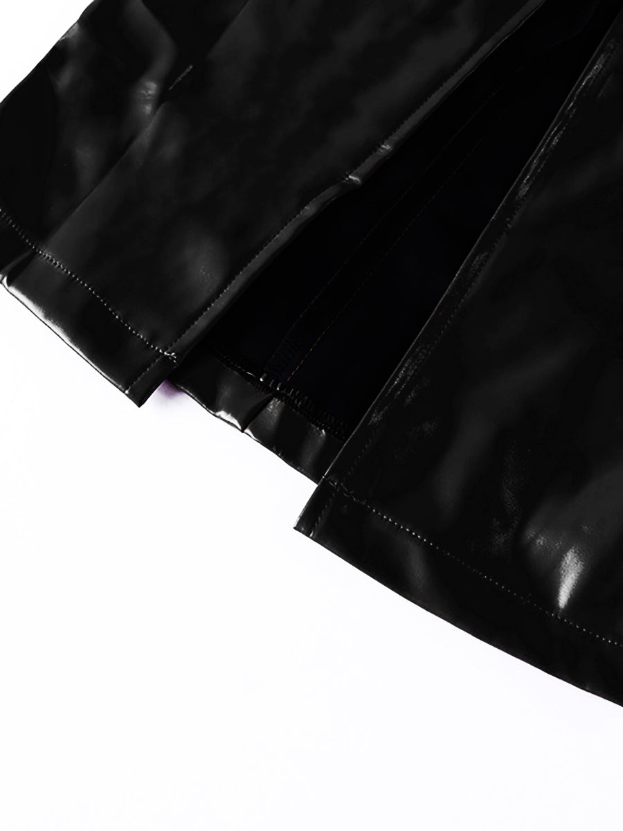 Leather Strappy Midi Dress